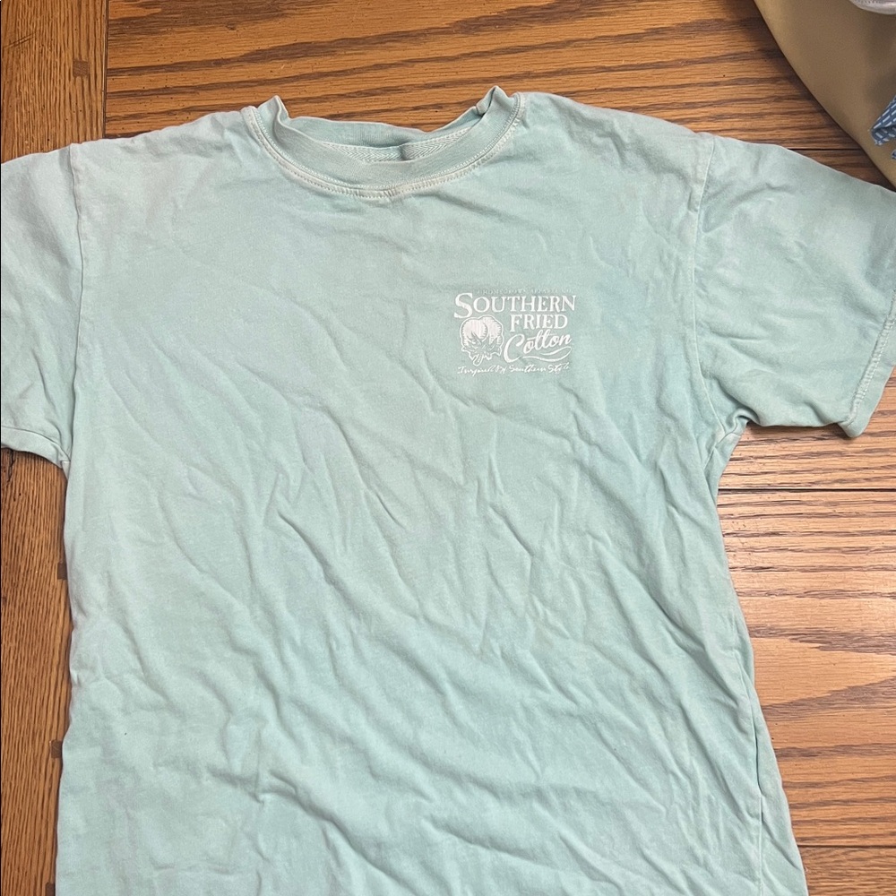 Southern Fried Cotton Mint Green Kids Tee